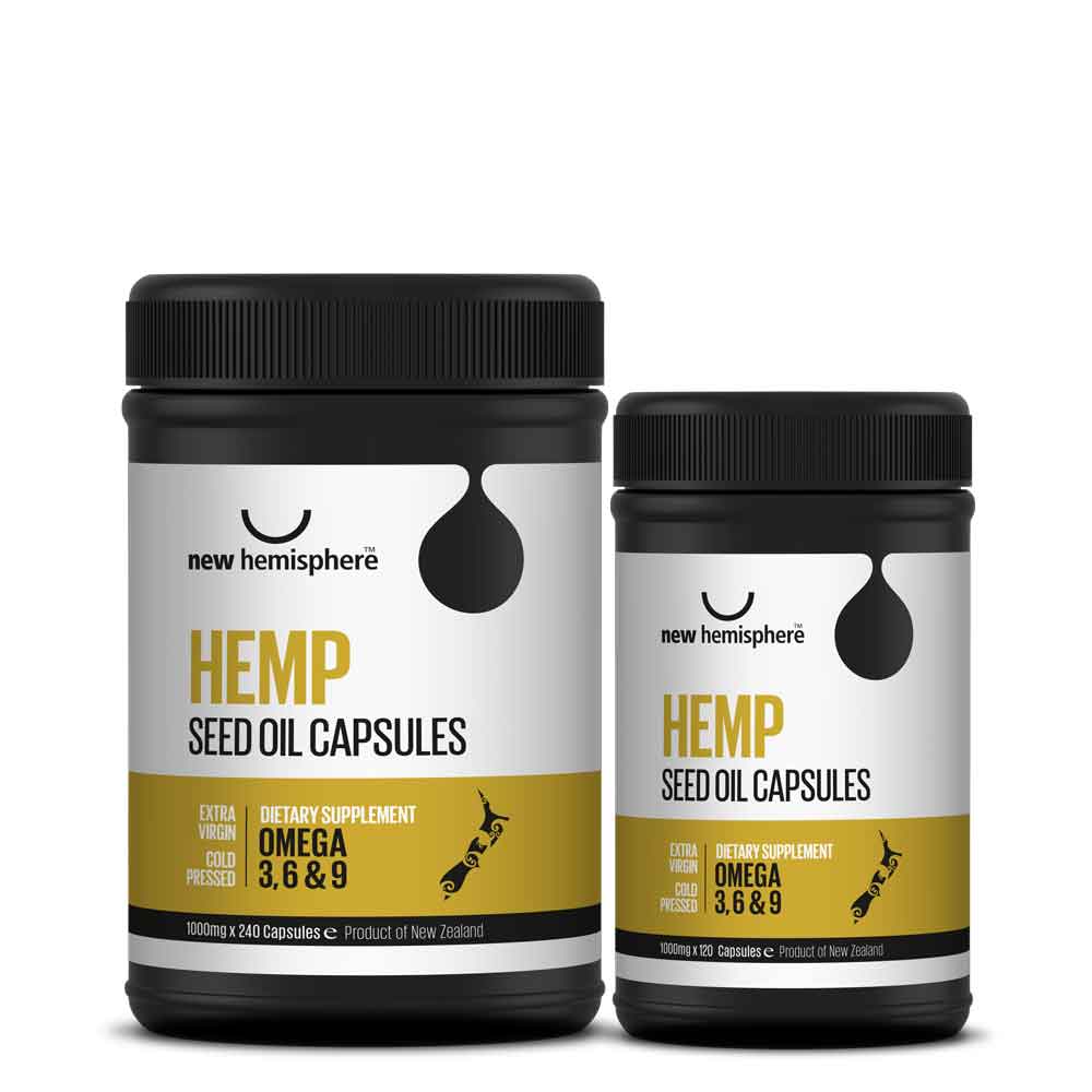 Hemp Seed Oils capsules containers 240 and 120 capsules